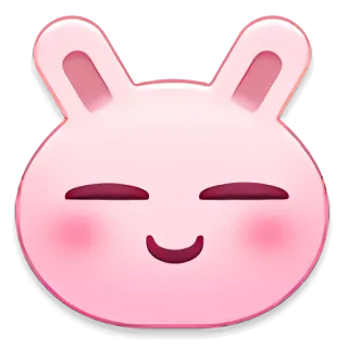 🦇 emoji, animal, lapin, mignon, visage, rose telegram sticker
