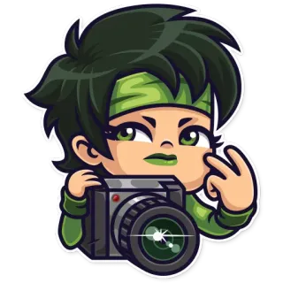 😑 cartoon, woman, camera, photography, sticker telegram sticker