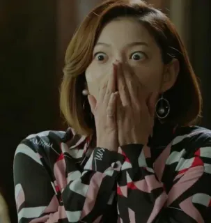 😱 shocked, surprise, emotion, woman, asian, reaction telegram sticker