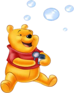 🙃 Winnie the Pooh ursinho pooh, desenho animado, bolhas, disney, fofo, urso amarelo telegram sticker
