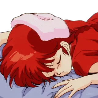 💊 soñoliento, durmiendo, cansado, anime, cama whatsapp sticker