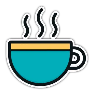 ☕ caffè, tazza, bevanda calda, bevanda, mattina, tè, caffè whatsapp sticker