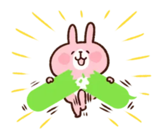 ☺️ konijn, sticker, dier, roze, schattig, cartoon, kawaii telegram sticker