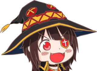 😃 Megumin Konosuba Anime, Chibi, Megumin, Konosuba, Kawaii, Explosão, Maga telegram sticker