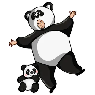 🐼 แพนด้า, สัตว์, ชุด, น่ารัก, การ์ตูน, มาสคอต whatsapp sticker