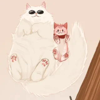 🐈 Katze, Katzen, Kätzchen, Haustier, süß, Tiere, Sonnenbrille, flauschig telegram sticker