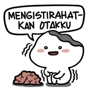 🥺 MENGISTIRAHATKAN OTAKKU desenho animado, cérebro, relaxar, descanso, sonolento, kawaii telegram sticker