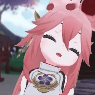 😸 Yae Miko Genshin Impact Anime, Jeu vidéo, Mignon, Chibi, Genshin Impact, Yae Miko telegram sticker
