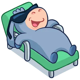 😎 Мультфильм, Ленивый, Расслабляющий, Загорать, Пляж telegram sticker