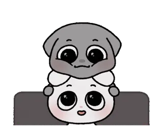 🐭 cute, puppy, dog, animal, cartoon whatsapp sticker