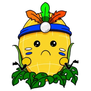 🤷‍♂ pineapple, cartoon, sad, tropical, fruit, kawaii telegram sticker
