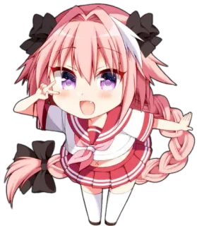 ✌ Astolfo anime, chibi, cartoon, character, cute, manga telegram sticker