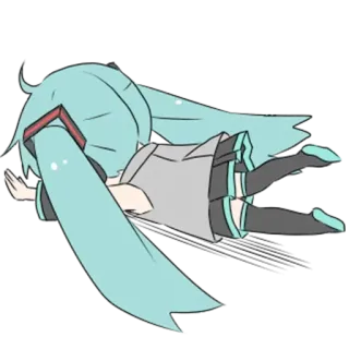 🏃‍♀️ Hatsune Miku Anime, Hatsune Miku, Vocaloid, Chibi, Fofo, Dormindo, Mangá whatsapp sticker