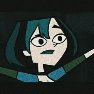 🌿 Gwen Total Drama Island kartun, anime, emo, goth, Total Drama Island, Gwen telegram sticker
