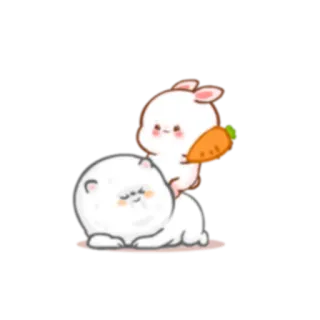 😋 królik, niedźwiedź, kreskówka, uroczy, zwierzę, naklejka whatsapp sticker