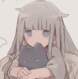 🩸 girl, cat, anime, cute, sketch telegram sticker