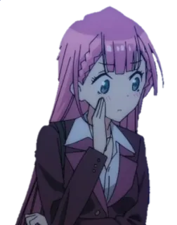 🗣 Anime, Cô gái, Đồng phục học sinh, Tóc hồng, Manga, Nhân vật telegram sticker