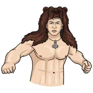🔨 pemanah, beruang, ilustrasi, pria, potret telegram sticker