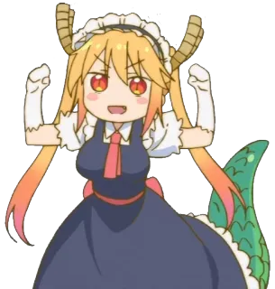 💪 Tohru Miss Kobayashi's Dragon Maid Anime, Dragon, Maid, Kawaii, Mignon, Tohru whatsapp sticker
