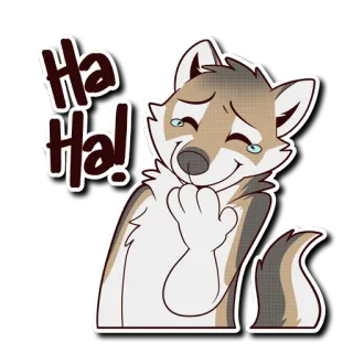 😂 Ha Ha! loup, dessin animé, rire, mème, sticker, animal, drôle telegram sticker