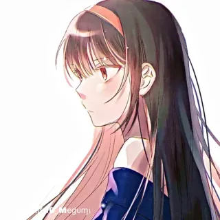 🗡 アニメ 女の子, 可愛い, イラスト, 漫画, ポートレート, ブルネット telegram sticker