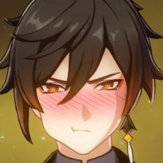 🍵 Zhongli Genshin Impact Anime, Genshin Impact, Zhongli, Gra wideo, Postać, Rumieniec, Gra telegram sticker