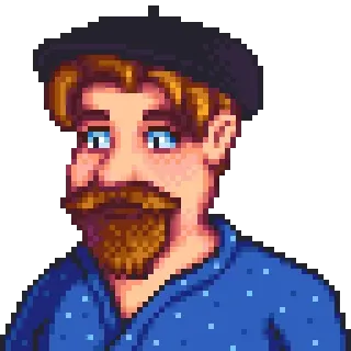 😳 Pierre Stardew Valley Pixel art, Videojuego, Granjero, Stardew Valley telegram sticker
