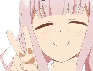 ✌️ Chika Fujiwara Kaguya-sama: Love Is War Аниме, Каваий, Чика, Госпожа Кагуя: в любви как на войне, Знак мира telegram sticker