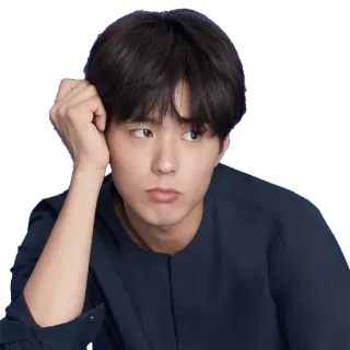 🙁 homme, portrait, coréen, pensif, acteur telegram sticker