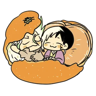 ❤️ 애니메이션, 만화, 귀여운, 주황색, 치비, 캐릭터 telegram sticker
