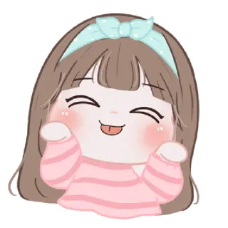 🐤 Мультфильм, Девушка, Милый, Каваий, Стикер, Иллюстрация telegram sticker