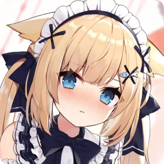 😳 Anime, Nekomimi, Maid, Kawaii, Carino, Manga telegram sticker