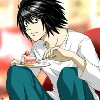 📓 L Lawliet Death Note Аниме, Манга, Детектив, Торт, Сладости telegram sticker