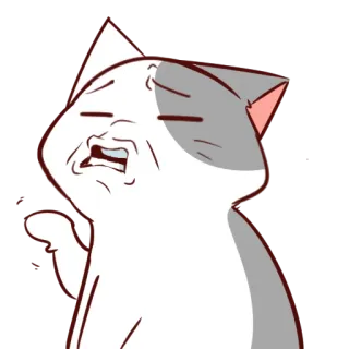 😒 mèo, ghê tởm, meme, phản ứng, hài hước, hoạt hình telegram sticker