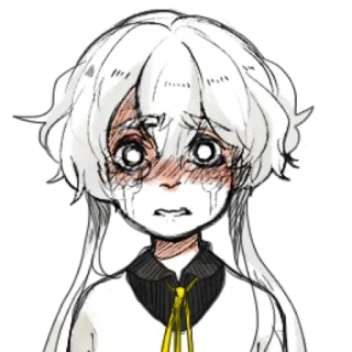 🤍 anime, cartoon, sad, crying, art, illustration telegram sticker