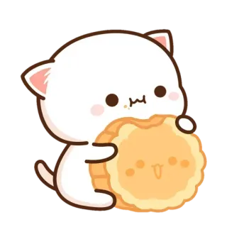 ✨ mèo, bánh quy, quả đào, dễ thương, động vật telegram sticker