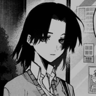 🗝 Anime, Manga, Karakter, Hitam putih, Potret telegram sticker
