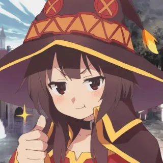 🎭 Megumin Konosuba Anime, Megumin, Konosuba, Lindo, Personaje, Pulgares arriba whatsapp sticker