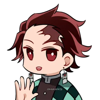 👋 Tanjiro Kamado Demon Slayer @HAWKS Anime, Demon Slayer, Tanjiro Kamado, Manga, Cartoon, Figur whatsapp sticker
