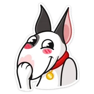 😀 собака, бультерьер, животное, милый, наклейка whatsapp sticker