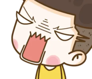 😤 Cartoon, Expression, En colère, Frustré, Agacé, Expression faciale telegram sticker
