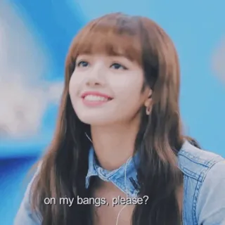 🌍 Lisa on my bangs, please? kpop, lisa, blackpink, grzywka, włosy, uroda, idol telegram sticker