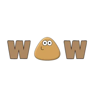 😲 WOW Pou, ミーム, すごい, かわいい, 面白い telegram sticker