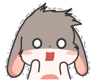 ⚪️ coniglio, coniglietto, cartone animato, adesivo, animale, carino telegram sticker