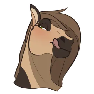 🐴 Pferd, Cartoon, Tier, Porträt, Pferdeartig, Säugetier telegram sticker
