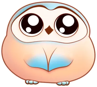 😇 sowa, słodki, zwierzę, naklejka, ptak, kreskówka telegram sticker