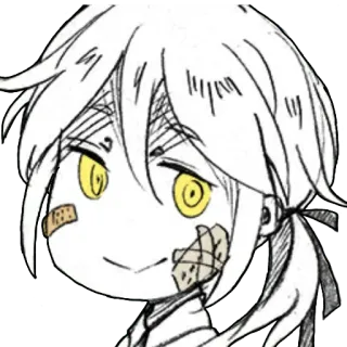 😏 anime, manga, cartoon, bandages, character, illustration telegram sticker
