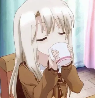 😂 Anime, Mädchen, Süß, Trinken, Kawaii, Manga telegram sticker