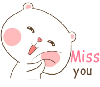 🐽 I MISS YOU saudades, você, amor, relacionamento, fofo, urso, animal telegram sticker