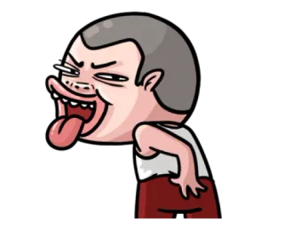 😛 Dibujo animado, Divertido, Meme, Cara, Expresión, Sacando la lengua whatsapp sticker